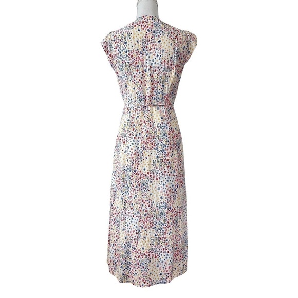 GAP Side Button Ditsy‎ Floral Wrap Midi Dress Size 2P Modest Church Prairie NWT - Picture 3 of 11